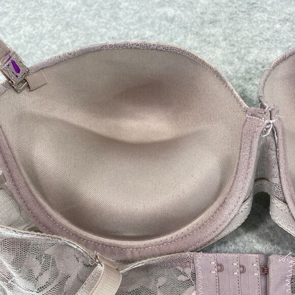 Isaac Mizrahi Purple Gray Lace Push Up Bra Womens Size 36D - Picture 7 of 9